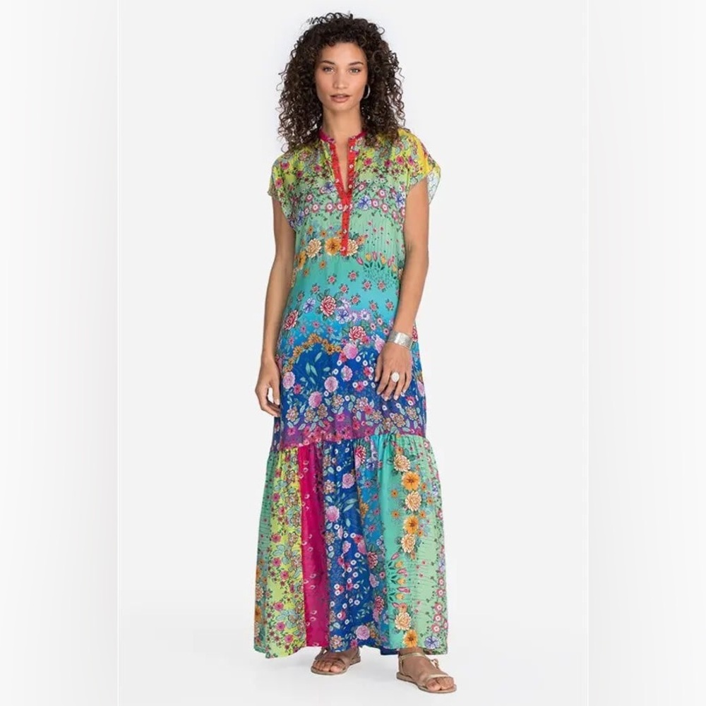JOHNNY WAS Rainbow Imogen Maxi Dress Size XL